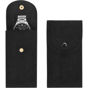 Kal-2pcs Pochette De Montre, Sac De Rangement De Montre En Flanelle Portable Pochette De Voyage De Montre Pochette De Rangement De Montre Pour Hommes Et Femmes - Neuf