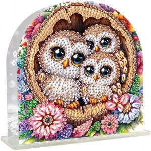 Eryi-Peinture Diamant Porte Serviette De Table Distributeur De Nappe Autonome Cadre De Serviette Porte Serviettes En Papier Distributeur De Serviettes Diamond Painting Support De Serviette Hibou - Neuf