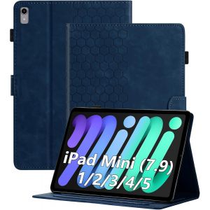 NAERYUT-Coque Pour Ipad Mini 5 4 3 2 1,Étui Pour Ipad Mini 7,9 Pouces,Avec Fine Folio Protecteur Tablette Housse De Protection En Cuir Pu Avec Support,Bleu - Neuf