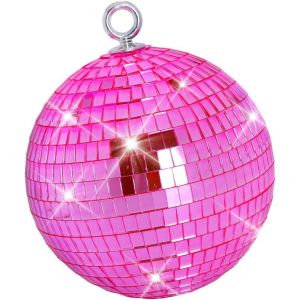 Balles Disco De 15,2 Cm, Boules De Danse R&eacute;fl&eacute;chissantes Avec Anneaux De Suspension Pour No&euml;l, Mariage, D&eacute;coration De F&ecirc;te D'anniversaire (15,2 Cm, Rose) - Neuf