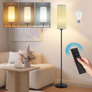 Lampadaire Sur Pied Salon Avec T&eacute;l&eacute;commande, Temp&eacute;ratures De Couleur R&eacute;glable, Ampoule Led 9 W Incluse, Lampe De Lecture Gris Moderne, Lampes De Chevet Pour Chambre &Agrave; Coucher, Salon, Bureau - Neuf