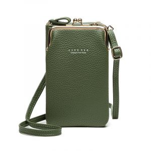 Sac bandoulière pour téléphone portable, petit sac à main en cuir PU souple pour femme (vert) - Neuf