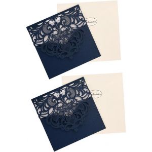 lbgwp60-Lot De 10 Cartes D'Invitation Romantiques Pour Mariage - Enveloppes Rouges - Neuf