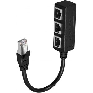 KALANKA-Câble répartiteur Ethernet RJ45,Adaptateur de câble d'extension réseau LAN Ethernet répartiteur RJ45 mâle à 3 Femelles pour Adaptateur de connecteur de Prise Ethernet LAN Super Cat5, Cat5e, C - Neuf
