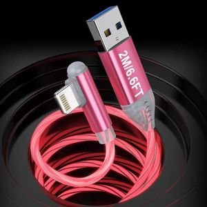 LORANKA-C&acirc;ble de recharge LED certifi&eacute; MFi pour iPhone 14, 13, 12, 11, Pro Max, XR, X, XS, 8, 7, Pad, Air 2, Pod - Chargeur USB 3A - Neuf