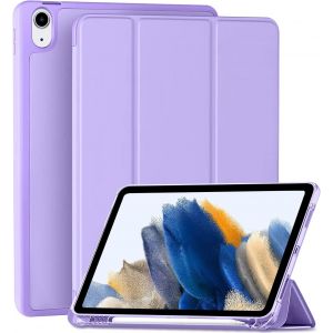 Coque pour iPad Air 5 2022/iPad Air 4 2020 (10,9 Zoll), &Eacute;tui Cuir PU Souple et Silicone TPU Arri&egrave;re avec Fonction Veille/R&eacute;veil Automatique et &agrave; Trois Volets Stand avec Porte-Stylet, Violet - Neuf