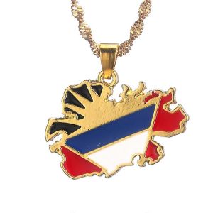 Carte D'antigua Drapeau Pendentif Colliers Pour Femmes Filles Bijoux - Neuf
