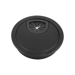 Passe-c&acirc;ble m&eacute;tal 60 mm noir mat - Neuf