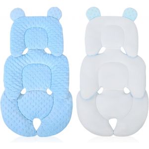 Nouvelhorizonstore-R&eacute;ducteur De Si&egrave;ge Pour B&eacute;b&eacute; Avec Appui-T&ecirc;te, Coussin Doux, Pour Nacelle, Poussette Et Si&egrave;ge Auto, Respirant Et Lavable, Bleu - Neuf