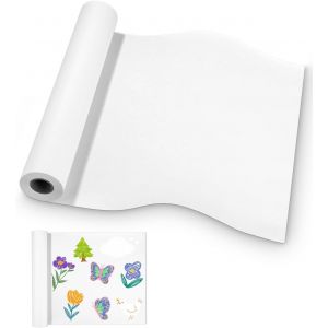 JEXNOVASHOP-Rouleau de Papier &agrave; Dessin Blanc, Rouleau papier dessin 44 cm x 15 m pour enfants, Papier &agrave; Dessin pour Tableau D'affichage, 70 g/m&sup2; pour Chevalet Peinture, Artistes, Croquis et Projet Cr - Neuf