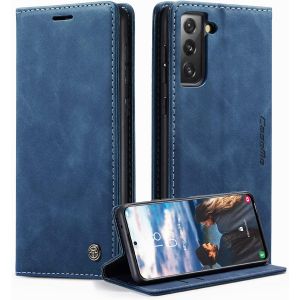 JGD-Coque pour Samsung Galaxy S21 FE 5G Etui Premium Housse en Cuir Pochette Protection Portefeuille Rabat Clapet Case Porte Carte Magn&eacute;tique &Eacute;tui pour Samsung Galaxy S21 FE 5G 6,42'' - Bleu - Neuf