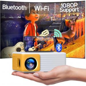 ChenQuanSarl-Videoprojecteur Wifi Bluetooth - Mini Projecteur Portable Video Full Hd 1080P Soutien, 200 Pouces,Zoom 50% Retroprojecteur Home Cinéma Compatible Avec Ios/Android/Hdmi/Tv Stick/Usb - Neuf