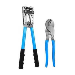 Outil de sertissage de câble de batterie pour cosse à anneau en cuivre AWG 10-1 avec cutter - Neuf