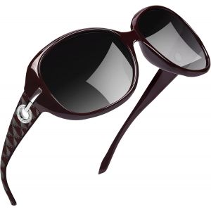 Tianyi-Lunettes De Soleil Femme Polarisées, Grandes Lunettes Soleil Rétro Vintage Luxe, Protection Uv400 Pour Voyage Conduite - Neuf