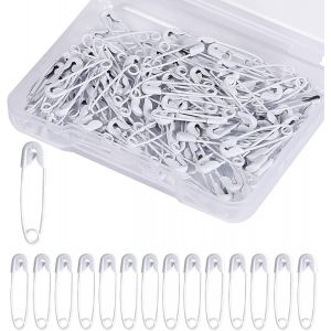 Mevronisshop-500 Pi&egrave;ces &Eacute;pingles De S&ucirc;ret&eacute; Petit, 19mm Mini &Eacute;pingles A Nourrice Avec &Eacute;tui R&eacute;sistantes &Agrave; La Rouille Pour Couture V&ecirc;tements Bricolage(Blanc) - Neuf