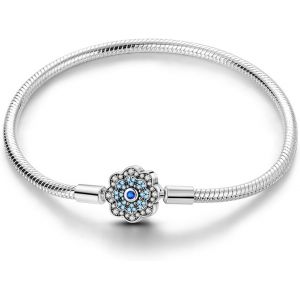 Eryi-Bracelet À Breloques Pour Femme En Argent Sterling, Fermoir En Forme De C?ur, Bracelet À Chaîne Serpent, Bracelet Européen De Voyage, Bijoux Compatibles Avec Les Breloques Pandora - Neuf