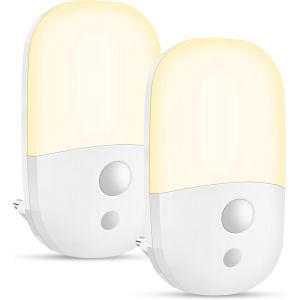 Lot De 2 Veilleuse Enfant Avec Capteur De Crépuscule,Veilleuse Prise Electrique 3 Niveaux De Luminosité Réglable,Auto On/Off Modes,2700k Blanc Chaud Light Pour Escalier,Salons,Couloir - Neuf