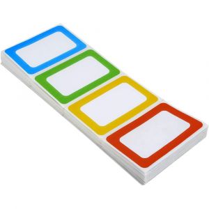 200 Autocollants - Autocollants D'étiquette De Nom Uni Étiquettes D'étiquette De Nom De Bordure Colorée - Neuf
