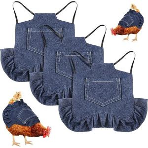 Tablier De Protection Pour Volaille, Lot De 3 Pièces, Tablier Standard Pour Selle De Poule, Tablier En Jean À Sangle Unique, Fournitures Pour Le Dos Et Les Ailes - Neuf