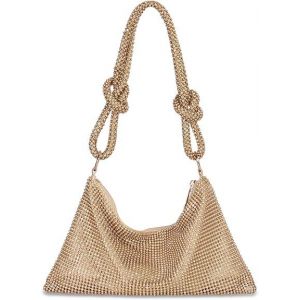 Pochette de soirée dorée tendance pour femme, demoiselle d'honneur, mariée, pour bal, cocktail, mariage, fiançailles - Neuf