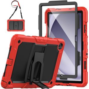 Coque Pour Samsung Galaxy Tab A9 Plus 11"" 2023, Antichoc Tab A9+ Coque Avec Protecteur D'écran/Support Pliable/Bandoulière, Coque Pour Galaxy Tab A9 Plus Sm-X210 / Sm-X216 / Sm-X218, Noir - Neuf