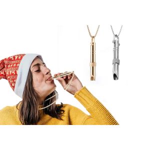 Collier De Respiration 2 Pi&egrave;ces Pour Soulager L'anxi&eacute;t&eacute; Avec Brosse De Nettoyage - Argent Et Or Rose - Neuf