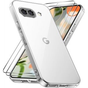 Ershi-Coque Pour Google Pixel 9a Avec 2 Verre Trempé, Anti-Jaune Étui De Protection Antichoc Anti-Rayures, Transparente Tpu Silico[2 - Neuf