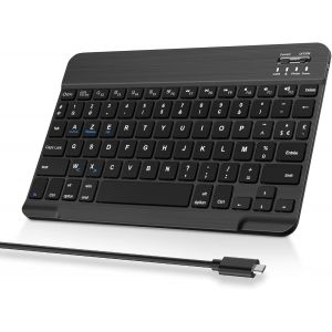 KAL-Clavier Sans Fil Bluetooth 11'' -Azerty Portable Rechargeable Clavier Pour Mac, Ipad, Iphone,Samsung,Xiaomi/Redmi Pad,Huawei,Honor, Android, Windows -Noir - Neuf