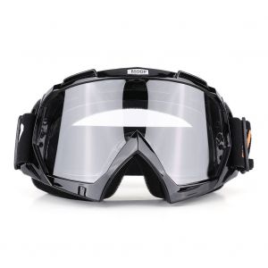 Lunettes de moto, de motocross, de dirt bike, de course tout-terrain, de ski, noires, a verres transparents - Neuf
