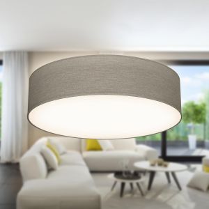 Subzonal-Plafonnier Avec Abat-Jour En Tissu, Douille E27, Max. 40 Watts, Lustre, Lustre Salon, Lustre Chambre, Luminaire Plafonnier, Lustre Cuisine, Plafonnier Salon, 38x10 Cm, Taupe - Neuf