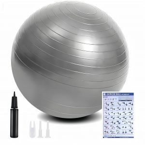 Ballon Fitness,Ballon Yoga Anti-Explosive Ultra-&Eacute;paisse Avec Pompe Pied Gonflable,Balle De Fitness Pour Sport,Yoga,Pilates,Grossesse Et L'accouchement Artificiel-65/55cm.[K893] - Neuf