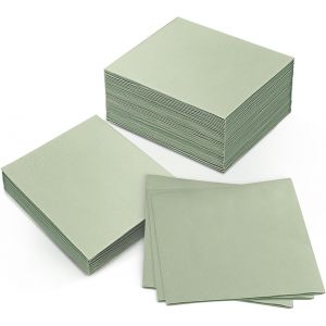MEVRONISSHOP-100 Serviettes Papier Jetables, Serviette Vert Sauge, Serviette de Table Papier 2 Plis pour Mariage, Anniversaire, F&ecirc;te, D&icirc;ner (33x33cm) - Neuf