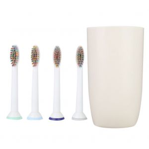 Kit De Remplacement De Tete De Brosse A Dents Electrique Et De Gobelet De Lavage (Tete De Brosse A Dents Arc-En-Ciel Pour Philips) - Neuf