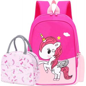 KALSC-Sac À Dos Pour Enfants Maternelle-Motif Licorne-Format A4-Avec Sac À Déjeuner,Licorne Rose Plus Grand - Neuf