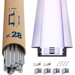 10 X Profil&eacute; Aluminium Led D'angle Pour Rubans Led 1m (10m) &iquest; Profile Led Angle Avec Diffuseur Opale &iquest; Taille 15.8 X 15.8mm &iquest; Support Id&eacute;al Pour Rubans Led Jusqu&iquest;&Agrave; 10mm De Largeur - Neuf