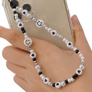 Kal-Bracelet De Téléphone Avec Perles Smiley - Style Bohème - Pour Femme - Neuf