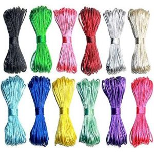 Tianyi-240 Mètres Fil Pour Bracelet 2mm Fil Nylon Pour Bracelet Cordon Satin 2mm Fil Soie Cordon Bracelet Coloré Tressée Corde De Nylon Fil Pour Collier Fabrication De Bijoux Et Artisanat Manuel - Neuf