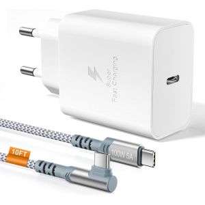 Chargeur Usb C 45w Pour,Embout Chargeur Avec 3m Nylon Cable Usb C Vers Usb C,Adaptateur Secteur Type C Pour Galaxy S23/S22/S21/S10,Note 20/10,Galaxy Tab S8/S8 Ultra/S8 Plus(Blanc) - Neuf