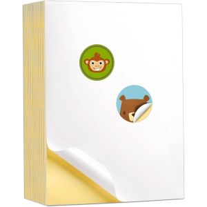 40 Feuilles A4 Papier Autocollants Imprimante Mat Blanc &Eacute;tiquettes Imprimable Autocollante 210 x 297 mm Feuille Autocollante Imprimante a4 pour Imprimante Laser Jet d'Encre - Neuf