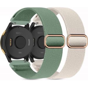 Kal-Sangles Élastiques En Nylon 18/20/22 Mm Compatibles Avec Garmin Vivoactive 4s/Garmin Venus 2/Venu 2s, Garmin Venu/Venu Sq/Vivoactive 5&3, Garmin Venu 2/Venu 3/Vivoactive 4 Pour Homme Et Femme - Neuf