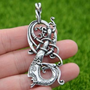 Rétro Nordique Viking Dragon Goth Pendentif Amulette Noeuds Bijoux Gothique Accessoires Punk Collier Hommes - Neuf
