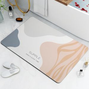 KAL-Tapis De Bain Antidérapant 40X60Cm, Tapis Salle De Bain Diatomite Absorbant, Tapis De Douche Séchage Rapide, Tapis De Sortie De Douche, Tapis Antidérapant Cuisine, Morandi Grey - Neuf