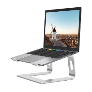 Support ergonomique en métal argenté pour ordinateur portable, compatible avec les ordinateurs de 10 à 15,6 pouces. - Neuf