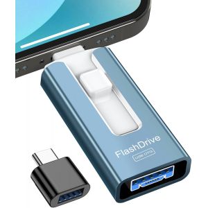 SUBZONAL-Cle USB 256 Go, Cl&eacute; USB 3.0 Transfert Grande Vitesse, 4 en 1 Clef USB Photo Stick M&eacute;moire Externe pour iOS, Android, Pad, Type C et PC, Cle USB C Stockage Photos, Vid&eacute;os, Fichiers(Bleu) - Neuf