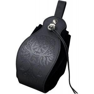 SJZG-- Pochette M&eacute;di&eacute;vale En Simili Cuir, Sac Portable &Agrave; Fermeture Cordon, Pochette Ceinture Vintage, Porte Monnaie Et Dice, Pour Costume De Larp/Halloween - Neuf