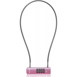 Kal-Cadenas À Câble À Combinaison Pour Réfrigérateur, Cadenas À Code Pour Extérieur, Portail, Valise De Voyage, Casier, Vélo, Trottinette (Câble 60 Cm, Rose) - Neuf