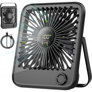 KALANKA-Ventilateur USB Bureau Silencieux Mini Portable Petit Ventilateur de table 100 Vitesses et 3600 mAh Rechargeable Batterie Portatif Pliable Ventilateur pour Dormir, Bureau, Maison¿Noir¿ - Neuf
