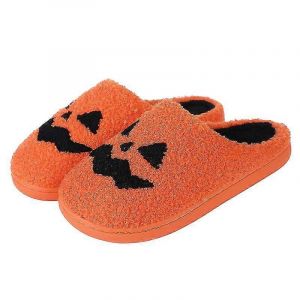 Nouvelle Arriv&eacute;e Ghost Face Pantoufles Halloween Pantoufles Citrouille Pantoufles Hommes Plat Doux En Peluche Confortable Int&eacute;rieur Fuzzy Femmes Maison Chaussures - Neuf