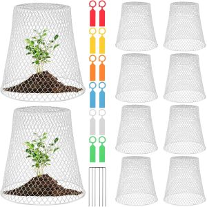 KALANKA-10PCS Cloche de Jardin en M&eacute;tal, Cloche de Jardin en Fil de Fer, Cloche de Plante en Fil de Jardin en M&eacute;tal, Cloche de Protection en M&eacute;tal pour Jardin, Cage de Protection des Plantes, Blanc - Neuf