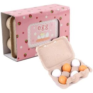 Oeufs en bois pour jouer avec, jouets d'oeufs r&eacute;alistes Oeufs de P&acirc;ques en bois qui s'ouvrent 6 Pcs - Neuf